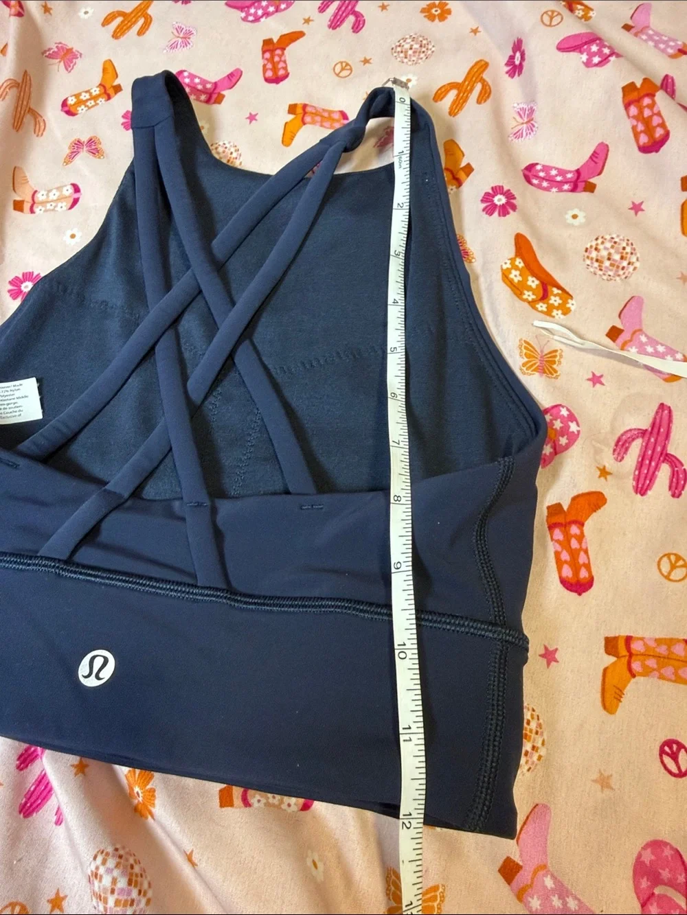 lululemon dark navy strappy crisscross sports bra